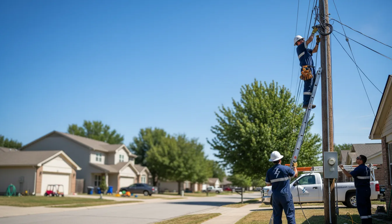 Residential electrician providing installation services in Wellston, OK